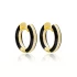 Black Enamel CZ 925 Sterling Silver Earrings
