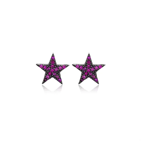 Ruby Stone Star Design Stud Earring Wholesale Handcrafted Sterling Silver Earring Ruby Stone Star Design Stud Earring Wholesale Handcrafted Sterling Silver Earring