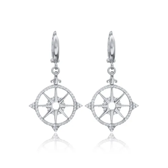 Handcrafted Pole Star Sterling Silver Earrings Handcrafted Pole Star Sterling Silver Earrings