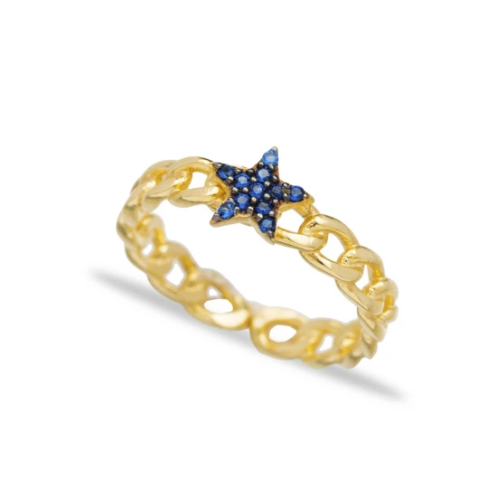 Sapphire Star Adjustable 925 Sterling Silver Ring - Sade 925 Silver Jewelry