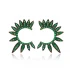 Green Half Round Of Wing 925 Sterling Silver Earrings