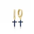 Sapphire Cross 925 Sterling Silver Earrings