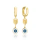 Arrow Shape Evil Eye Dangle 925 Silver Earrings