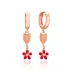 Arrow Shape Flower Dangle 925 Sterling Silver Earrings