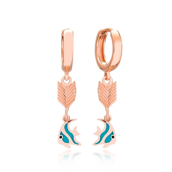 Fish Arrow Shape Dangle 925 Sterling Silver Earrings Fish Arrow Shape Dangle 925 Sterling Silver Earrings