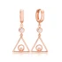 Triangle Shape CZ Dangle 925 Sterling Silver Earrings