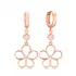 Flower Design Zircon Stone Turkish Wholesale Handmade 925 Sterling Silver Dangle Earrings