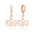 Clear Double Scroll Hoop CZ Sterling Silver Earrings