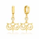 Clear Double Scroll Hoop CZ Sterling Silver Earrings
