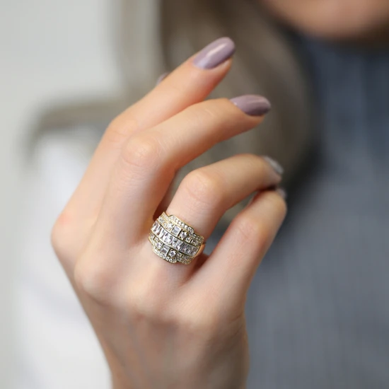 Baguette Adjustable 925 Sterling Silver Ring