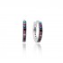 Mix Stone Hoop Earrings Minimal Design Wholesale Turkish 925 Sterling Silver Jewelry