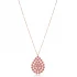 Ruby Teardrop Shape White Enamel Chain Silver Necklace