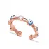 Evil Eye Enamel CZ Adjustable 925 Sterling Silver Ring