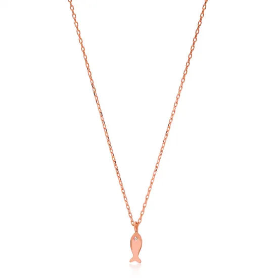 CZ Eye Fish 925 Sterling Silver Necklace