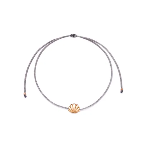 Gray Cord Shell Adjustable 925 Sterling Silver Bracelet