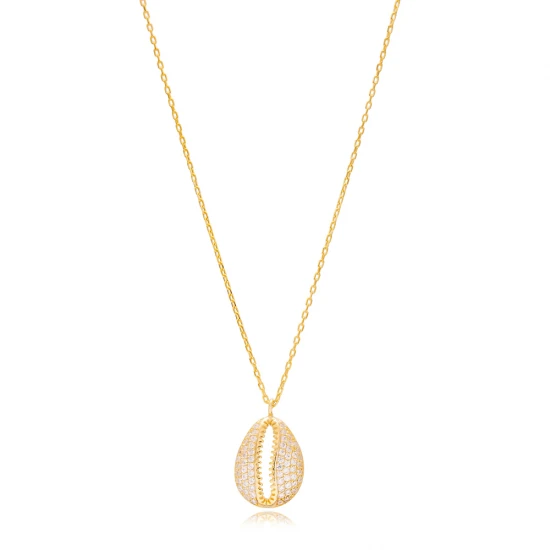 Seashell CZ 925 Sterling Silver Necklace Seashell CZ 925 Sterling Silver Necklace