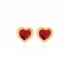 Claret Red Enamel Heart 925 Sterling Silver Earrings