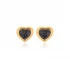 Black Enamel Heart 925 Sterling Silver Earrings