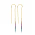 Rainbow Thin Threader 925 Sterling Silver Earrings