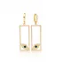 Evil Eye Design In Rectangle Shape Dangle Earrings Turkish Wholesale Handmade 925 Sterling Silver Jewelry