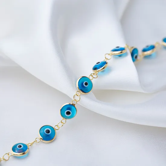 8mm Sized Turquoise Evil Eye Thin 925 Silver Bracelet 8mm Sized Turquoise Evil Eye Thin 925 Silver Bracelet