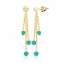 Round Long Turquoise 925 Sterling Silver Earrings