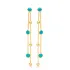 Turquoise Round Long 925 Sterling Silver Earrings