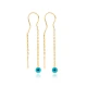 Dainty Evil Eye Threader 925 Sterling Silver Earrings