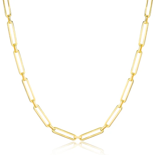 Paperclip Link Chain 925 Sterling Silver Necklace