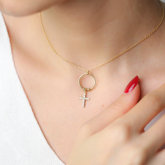 Ringed Cross 925 Sterling Silver Necklace Ringed Cross 925 Sterling Silver Necklace