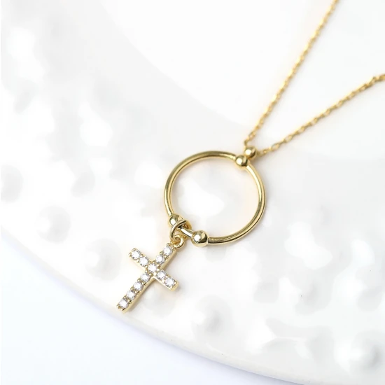 Ringed Cross 925 Sterling Silver Necklace Ringed Cross 925 Sterling Silver Necklace