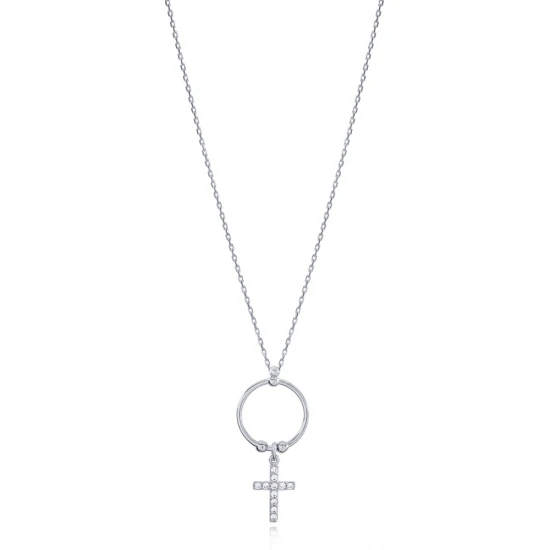 Ringed Cross 925 Sterling Silver Necklace Ringed Cross 925 Sterling Silver Necklace