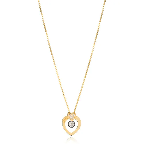 Love Letter Hearth Shape CZ Sterling Silver Necklace