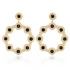 Flower Round Long 925 Sterling Silver Earrings