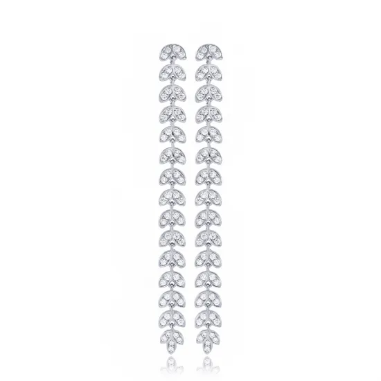 Turkish Palm Long 925 Sterling Silver Earrings Turkish Palm Long 925 Sterling Silver Earrings