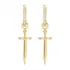 Sword Design Silver Dangle Earrings Handmade 925 Sterling Silver Jewelry