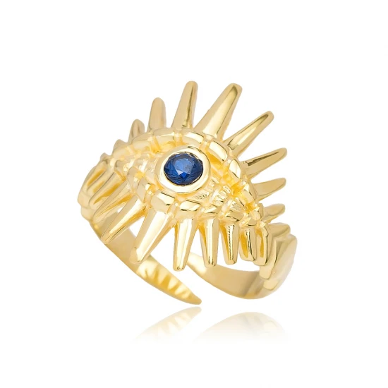 Turkish Evil Eye Adjustable 925 Sterling Silver Ring
