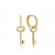 Turkish Key Dangle 925 Sterling Silver Earrings