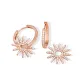 Shiny Star Hoop Earrings CZ Stone Wholesale Turkish 925 Sterling Silver Jewelry