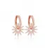 Shiny Star Hoop Earrings CZ Stone Wholesale Turkish 925 Sterling Silver Jewelry