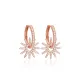 Shiny Star Hoop Earrings CZ Stone Wholesale Turkish 925 Sterling Silver Jewelry