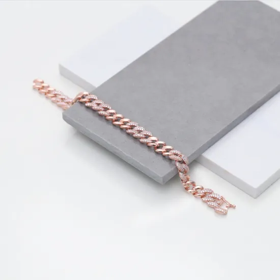Trendy Chain Zircon Stone Elegant Bracelet Wholesale Turkish 925 Sterling Silver Jewelry
