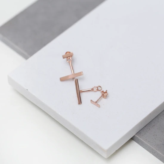 Minimalist Plain Stick 925 Sterling Silver Earrings Minimalist Plain Stick 925 Sterling Silver Earrings
