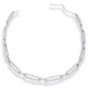 Clear Paperclip Link Chain CZ Sterling Silver Necklace