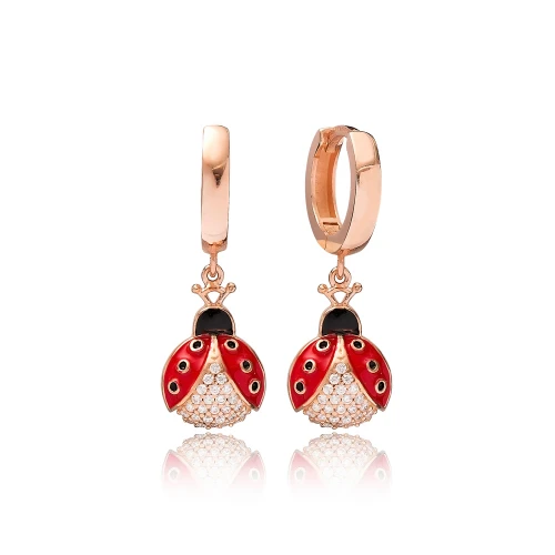 Ladybug CZ Dangle 925 Sterling Silver Earrings Ladybug CZ Dangle 925 Sterling Silver Earrings