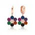 Flower Rainbow Dangle 925 Sterling Silver Earrings