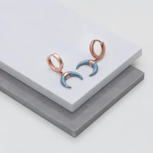 Horn Mother Of Pearl Dangle Sterling Silver Earrings