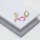 Horn Pink Enamel Dangle 925 Sterling Silver Earrings