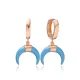 Horn Blue Enamel Dangle 925 Sterling Silver Earrings Horn Blue Enamel Dangle 925 Sterling Silver Earrings