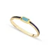 Navy Blue Enamel Turquoise Cluster Sterling Silver Ring